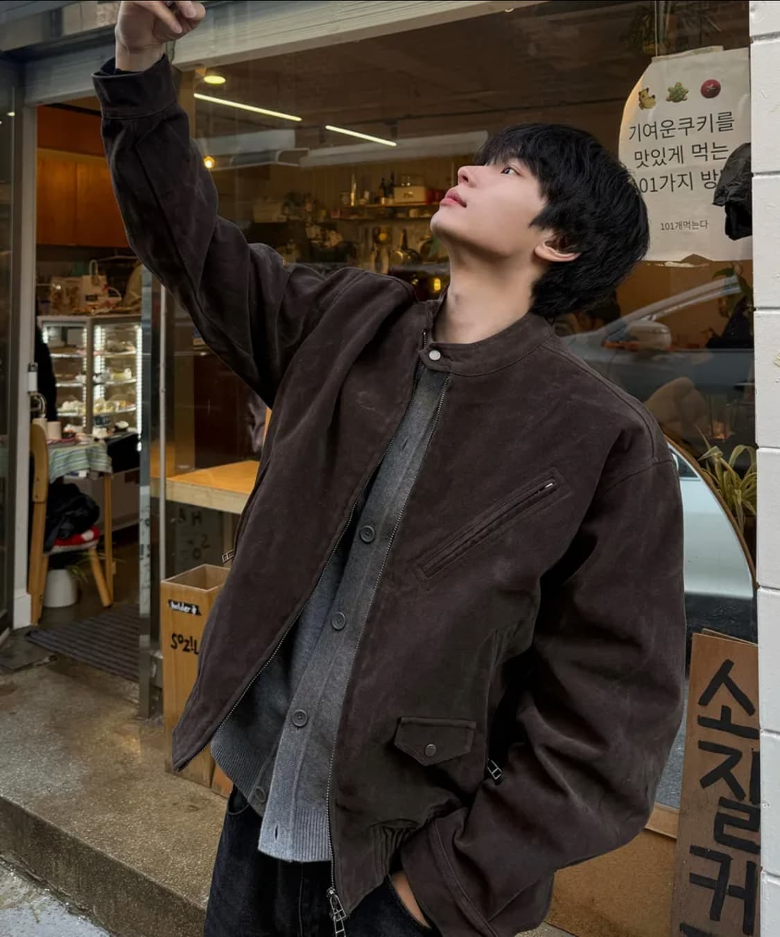 키뮤어 스웨이드 바이커 자켓_브라운 상품이미지5
