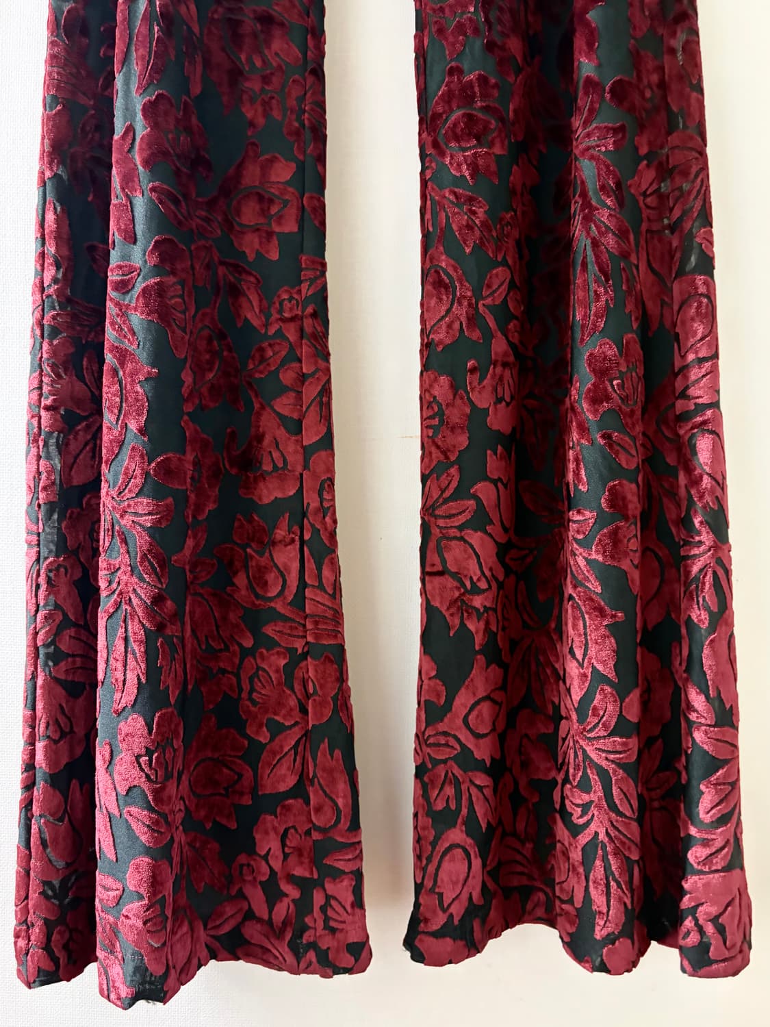 플레어 버건디 벨루어 팬츠 상품이미지4