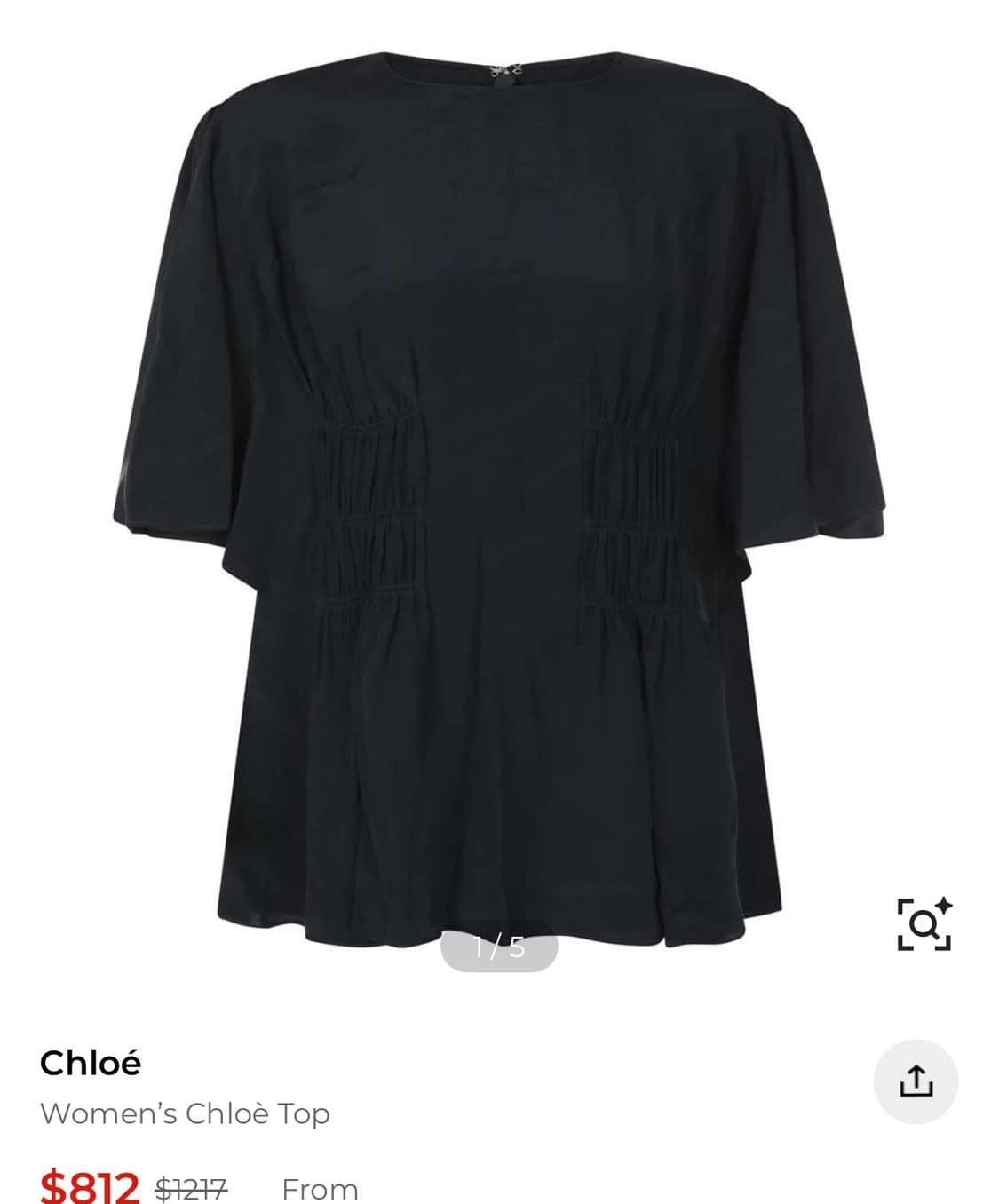 24년 시즌 끌로에 잉크 네이비 스모크 블라우스 상품이미지3