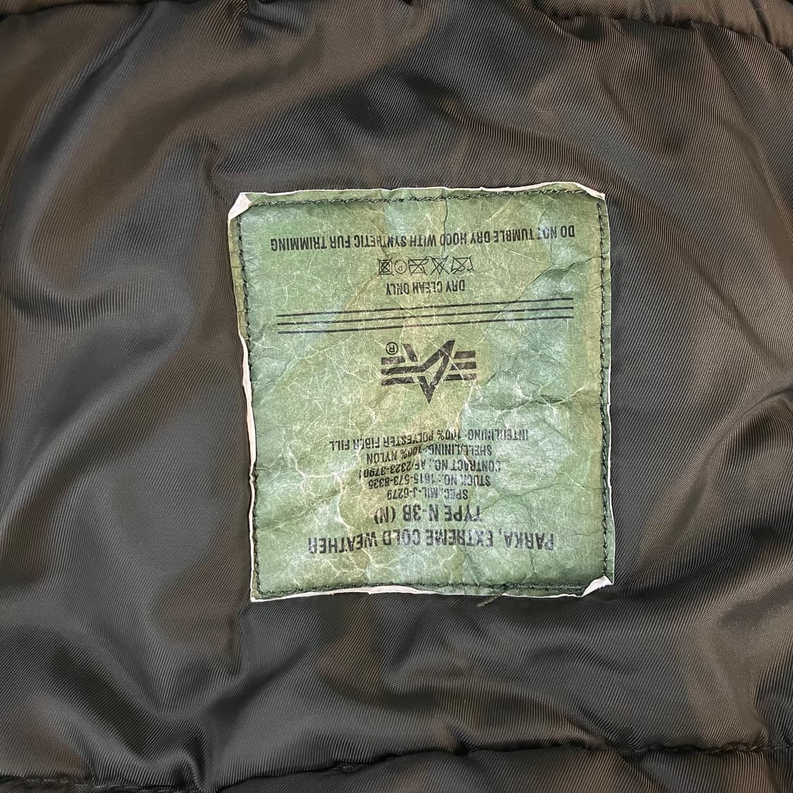 알파인더스트리 N3B 카키 파카 XL 상품이미지8