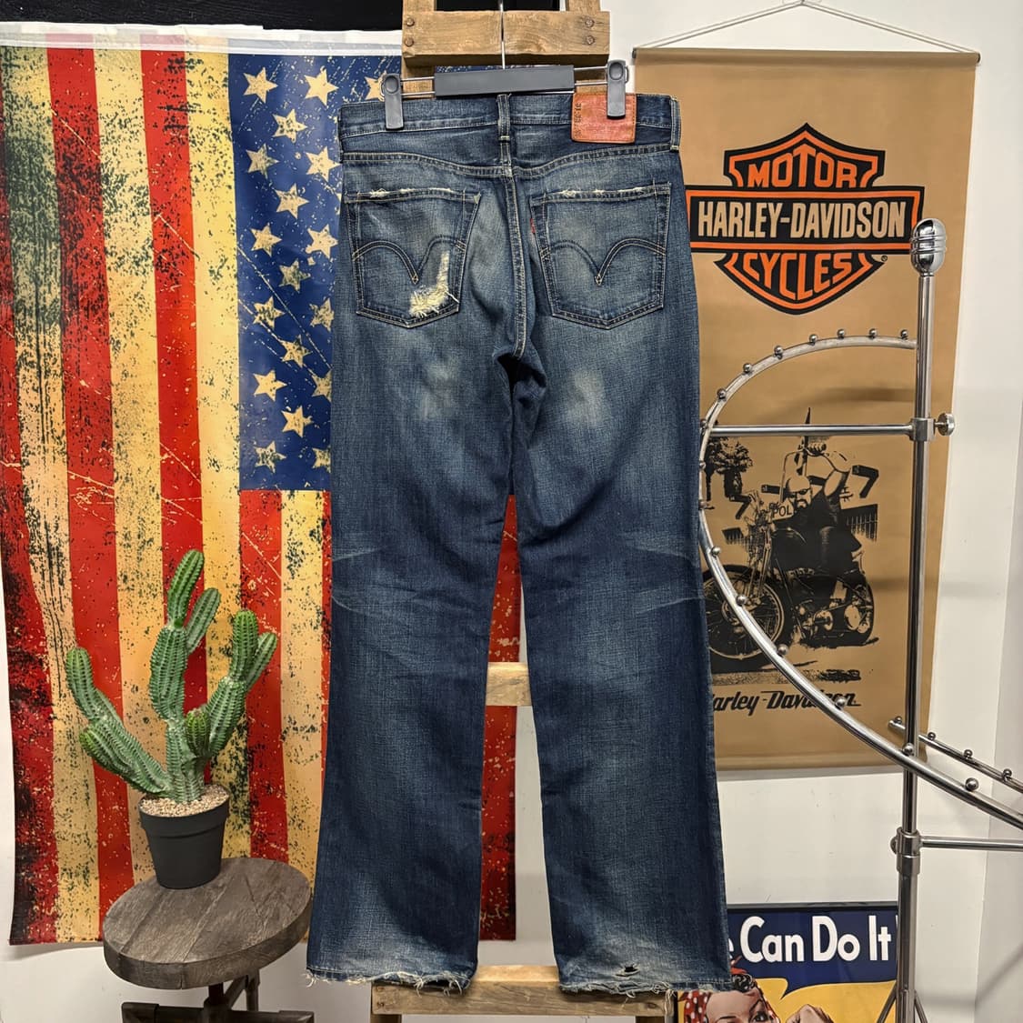 00s 리바이스 503 루즈핏 레더탭 디스트로이드 워싱 데님팬츠 N390 상품이미지2