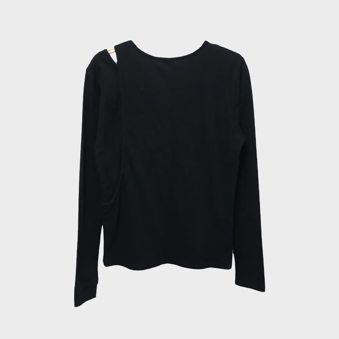 블랙 골지 트임 긴팔 티셔츠 61162 상품이미지2