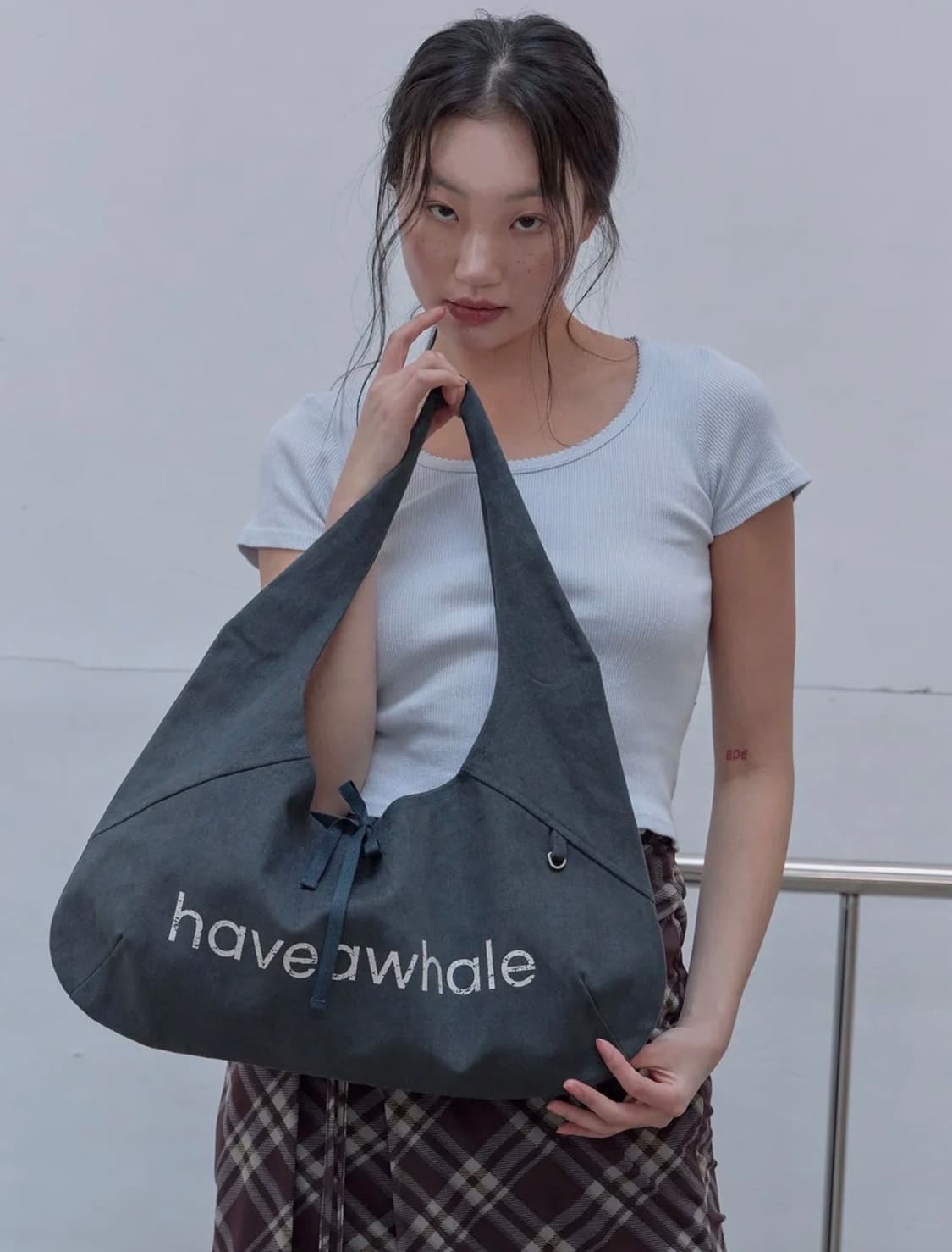 무료배송cotton baguette eco bag (DG) 상품이미지1