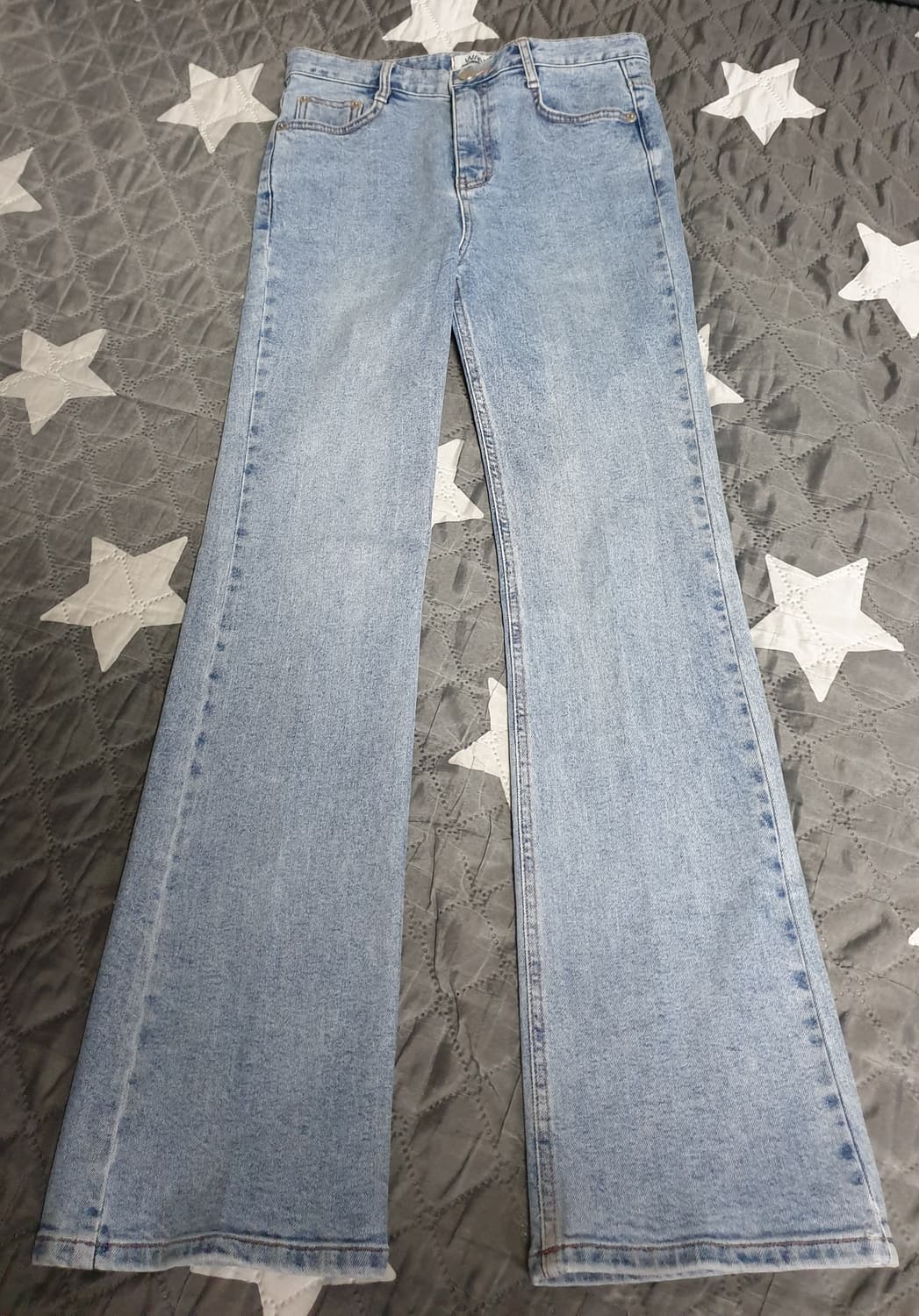 와르 롱 세미부츠컷 데님팬츠 라이트블루 (M) 상품이미지2