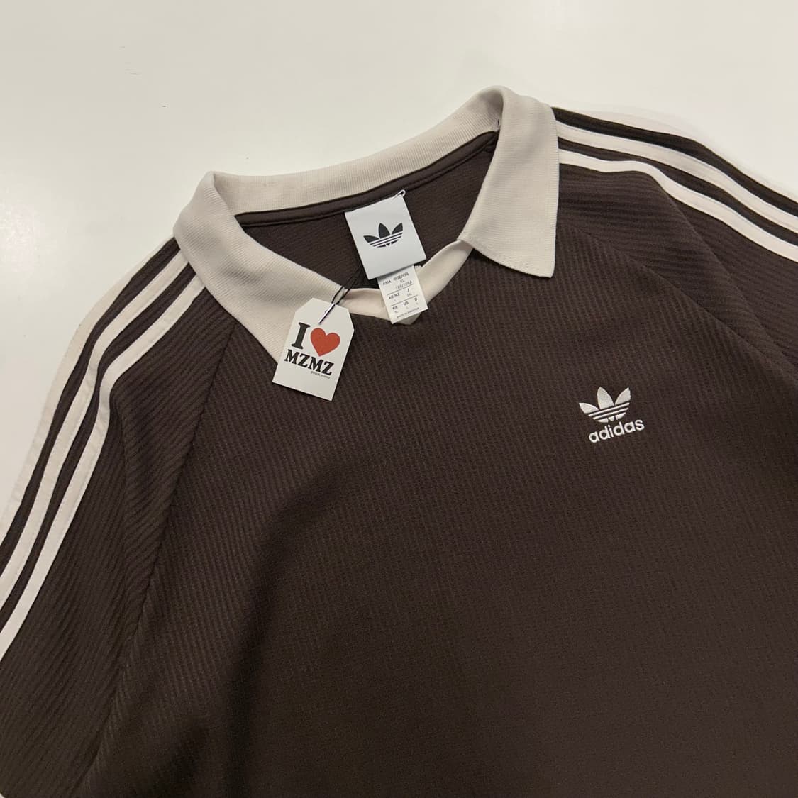 [XL] 아디다스 와플 사이드라인 카라 티셔츠 브라운 A280 상품이미지3