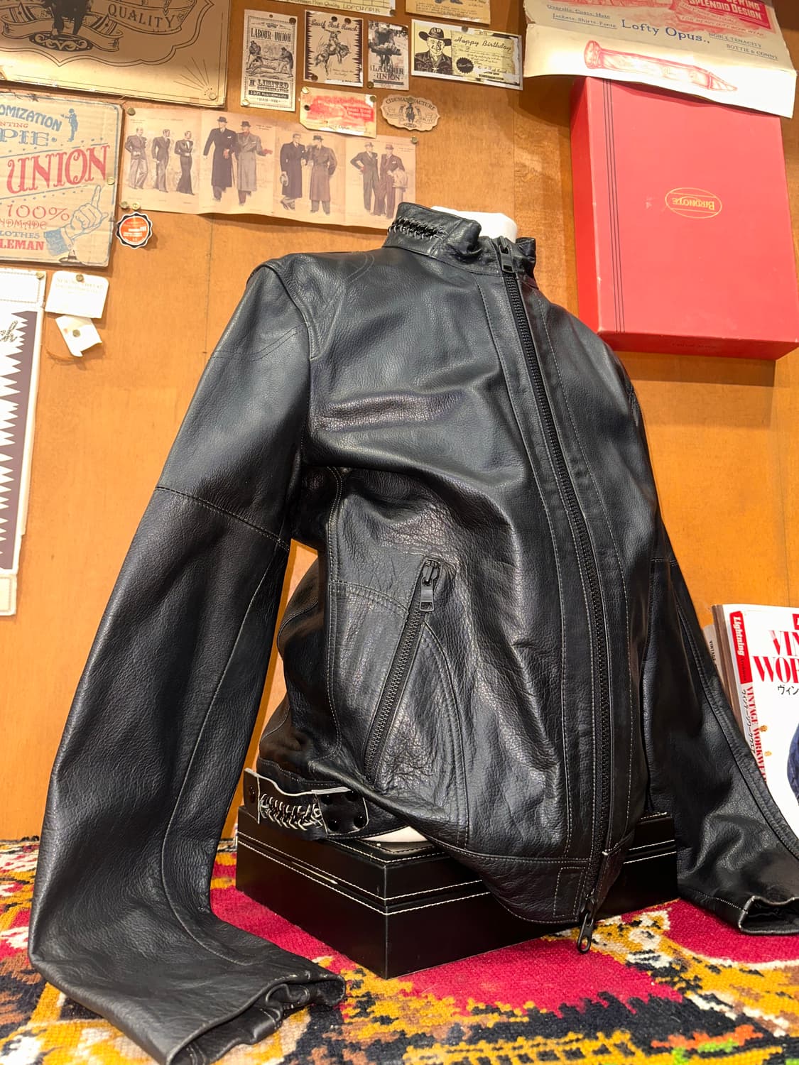 ( L-XL ) 아르마니 익스체인지 바이커자켓 라이더자켓 가죽자켓 상품이미지2