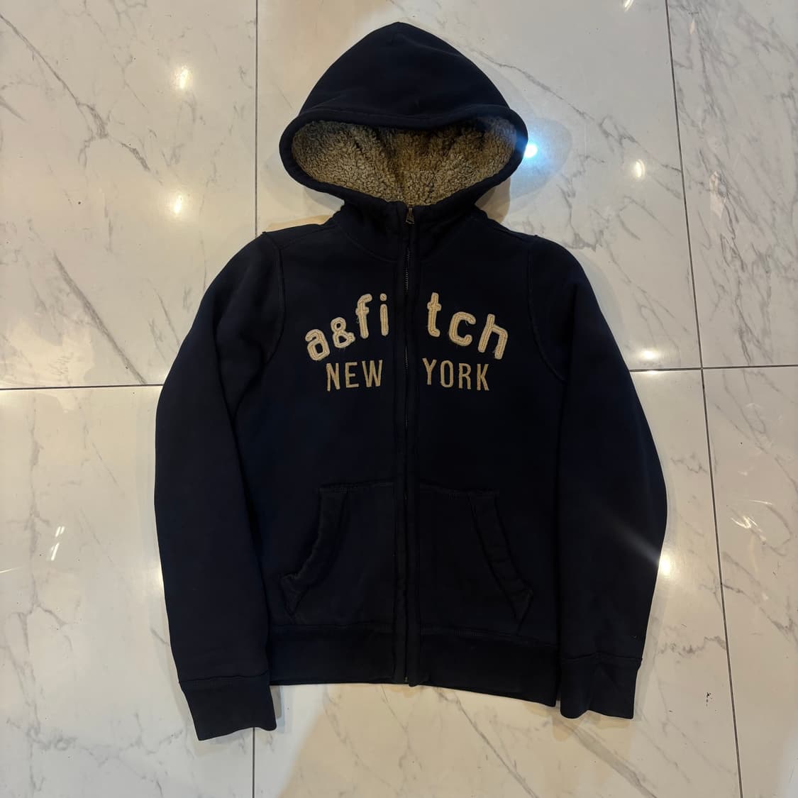 아베크롬비 양털후드집업 네이비 상품이미지1