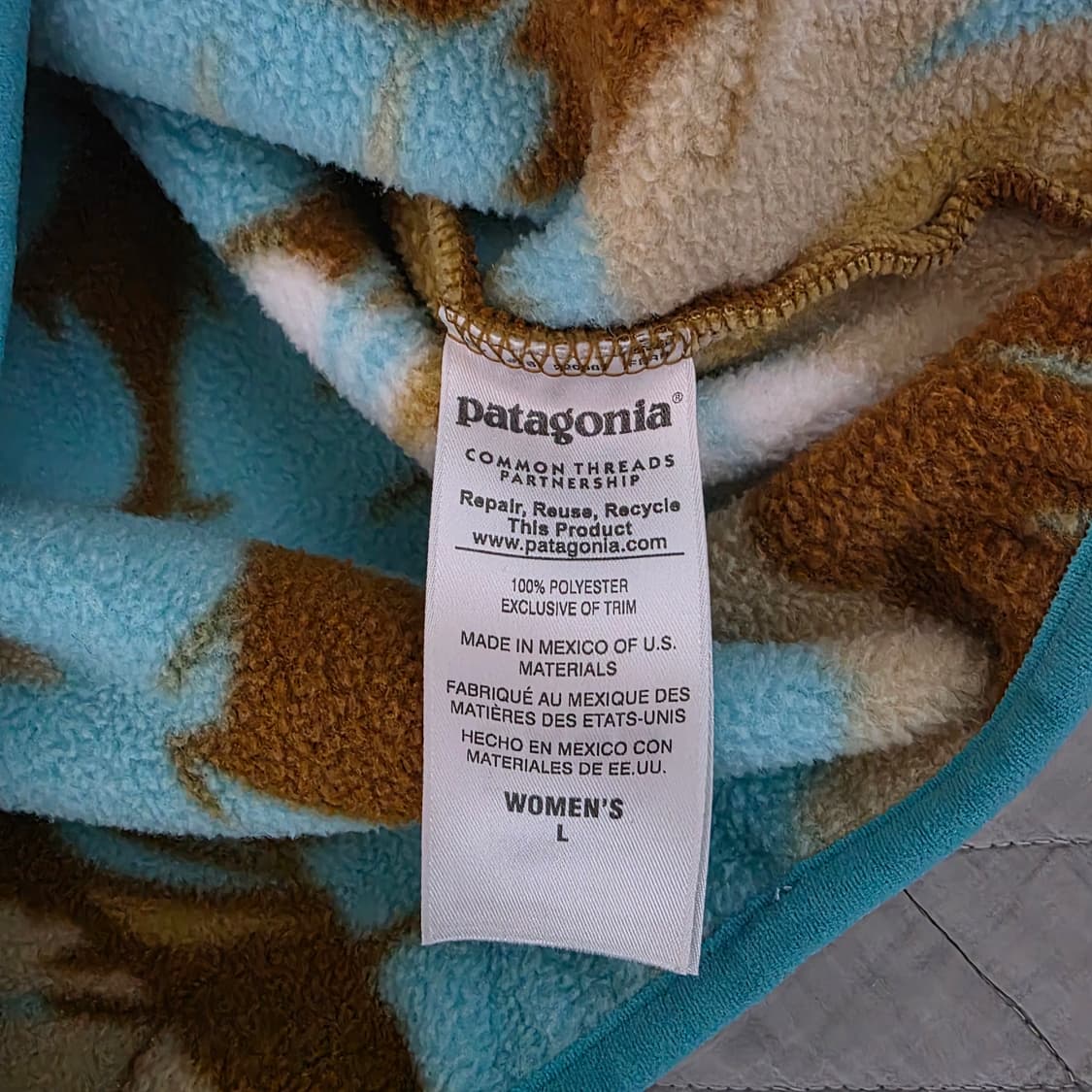[W/L] 빈티지 파타고니아 신칠라 플리스 스냅 풀오버 페더 카모 상품이미지7
