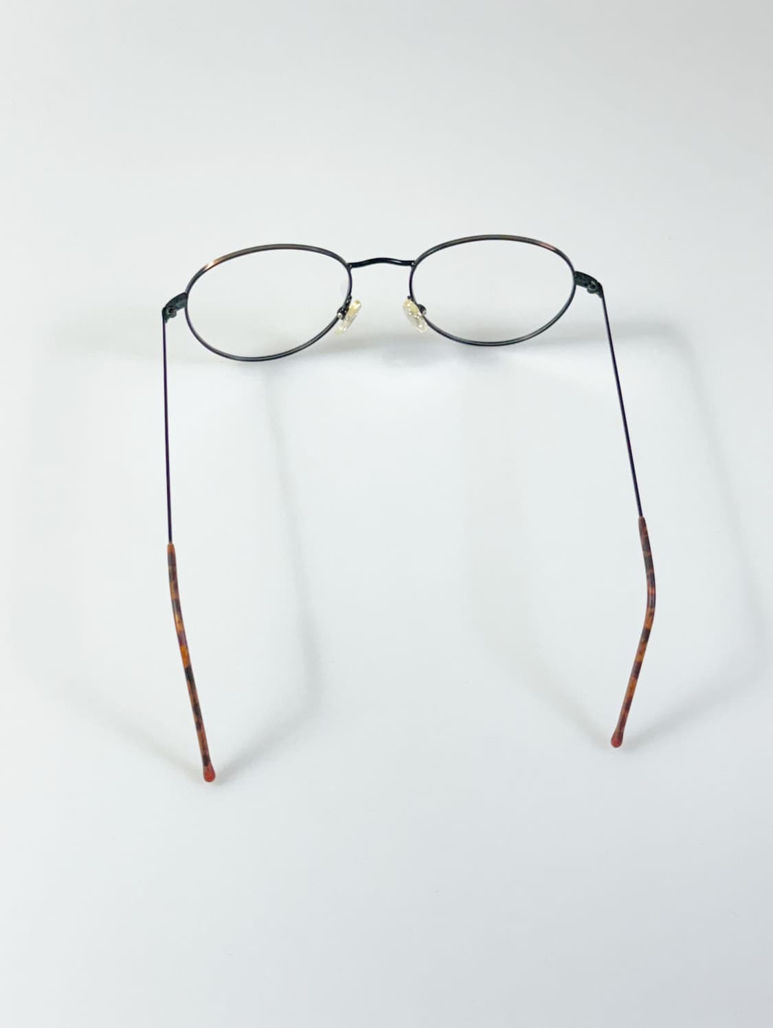 90s 유로피안 클래식 브라운 토터스 슬림 라운드 빈티지 안경 상품이미지5