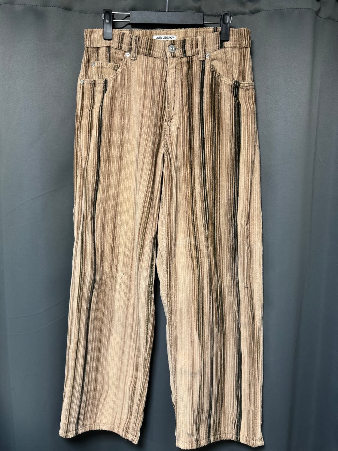 [44] 아워레가시 20fw 바스트컷 44 헤어 스트라이프 코듀로이 팬츠 상품이미지1