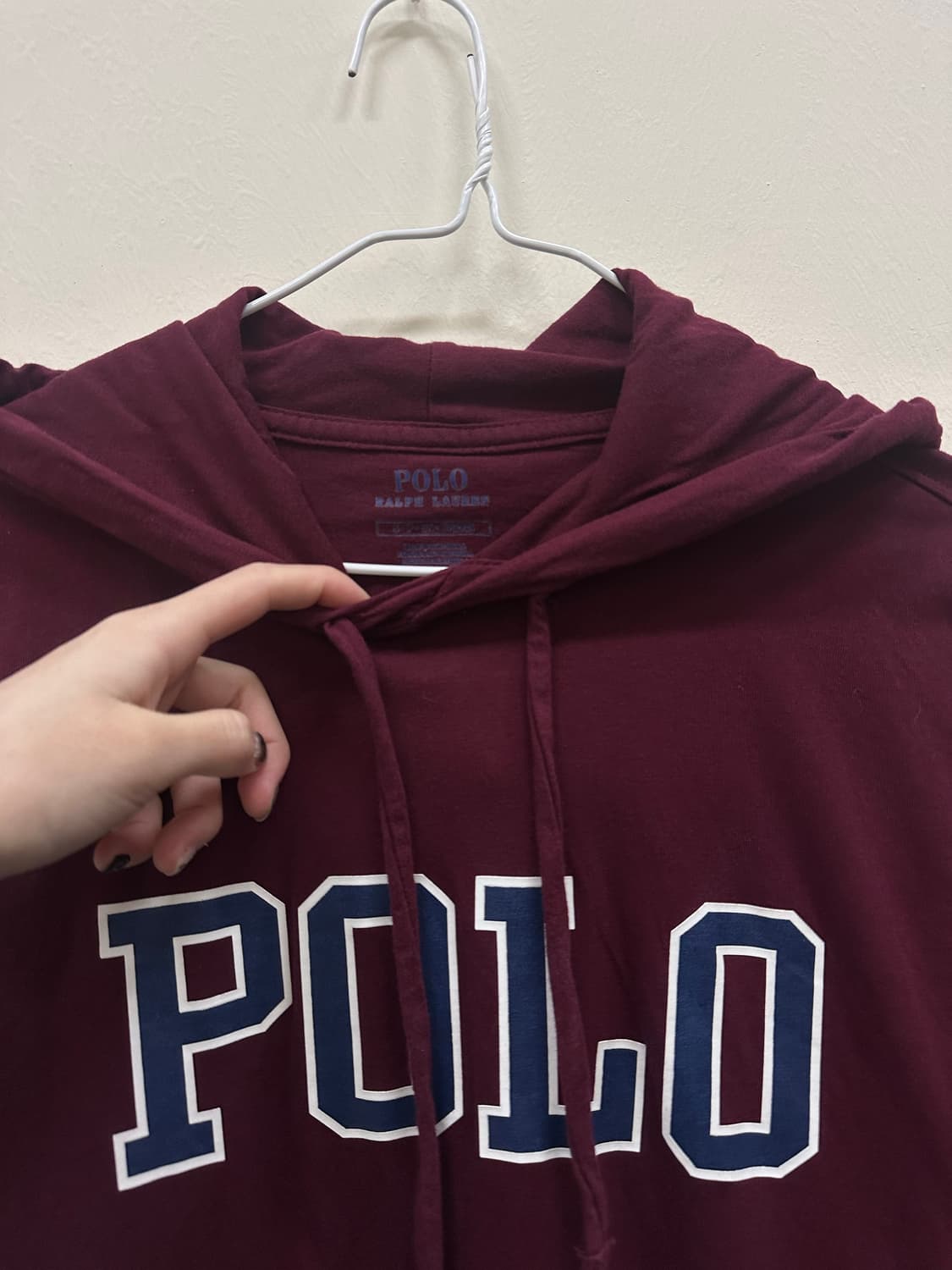 폴로랄프로렌 버건디 후드 롱슬리브 상품이미지2