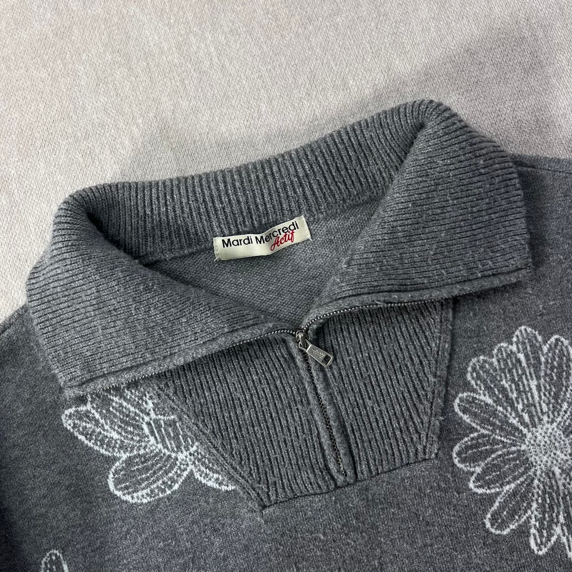 100 마르디 메크르디 반집업 니트 상품이미지2