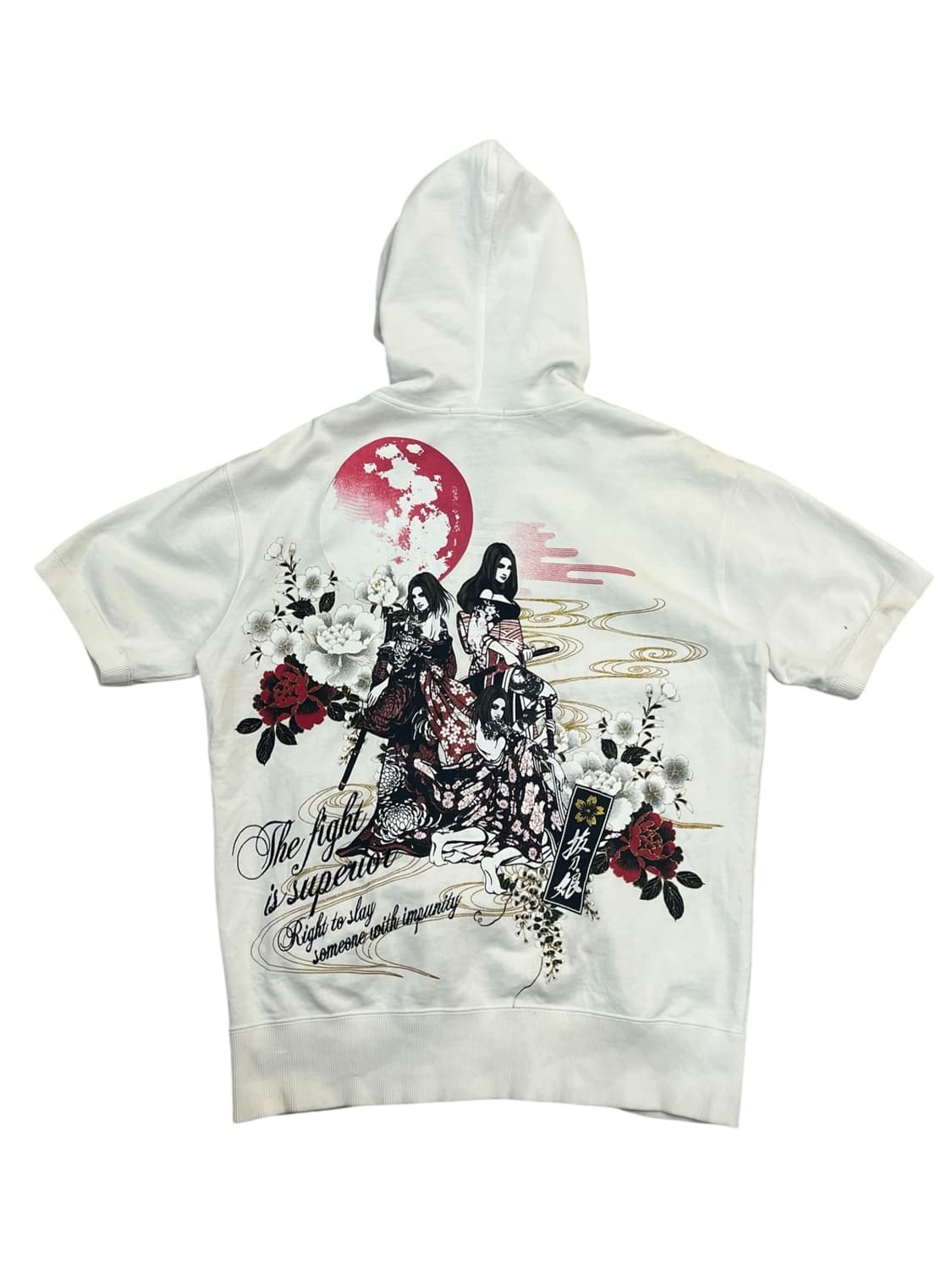 오리엔탈 디바인 사무라이걸 레터링 후드집업 화이트 M #csz3005 상품이미지3