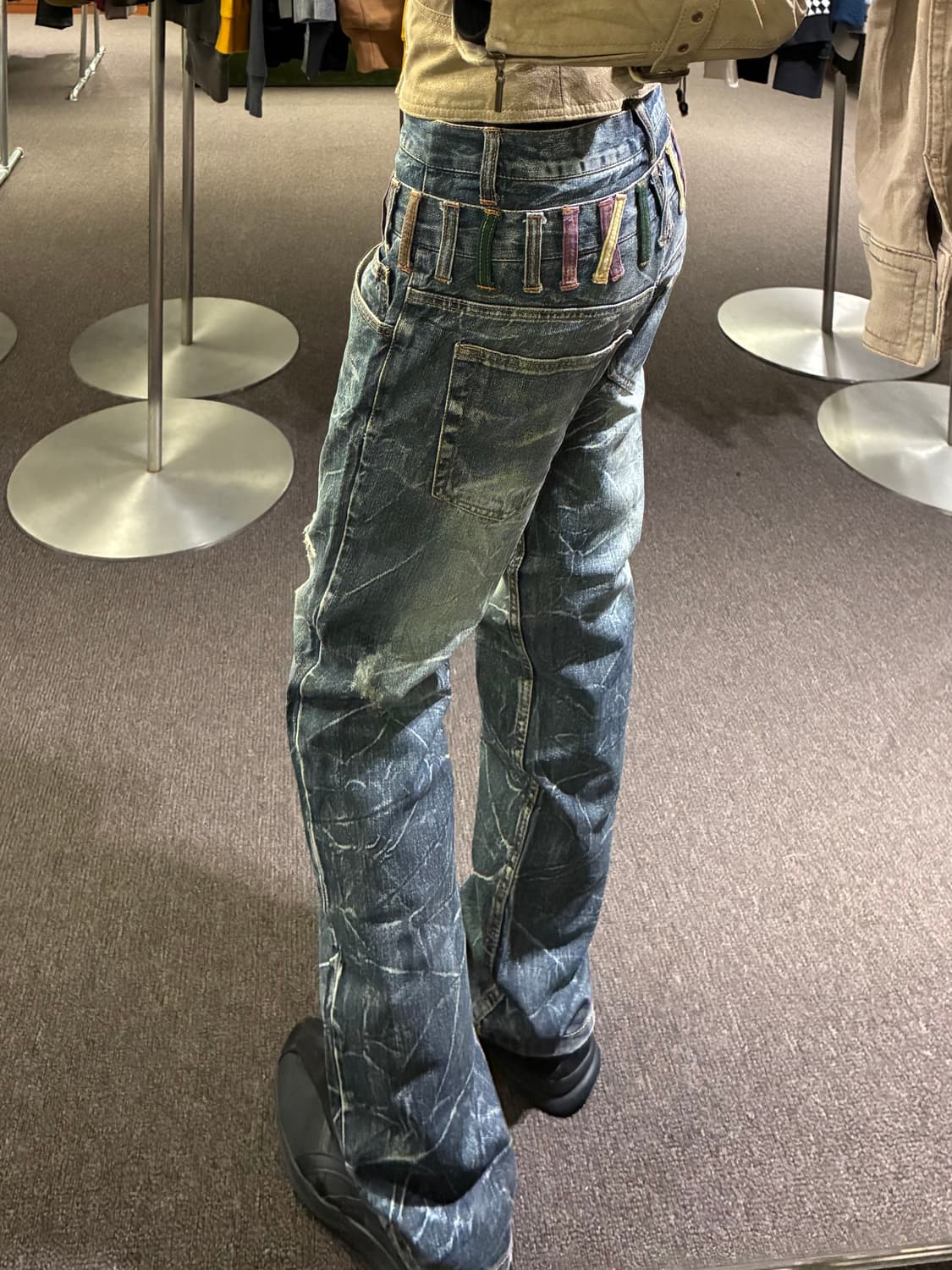 76)NYLAUS clothing 빈티지 레이어드 워싱 데님팬츠 상품이미지1