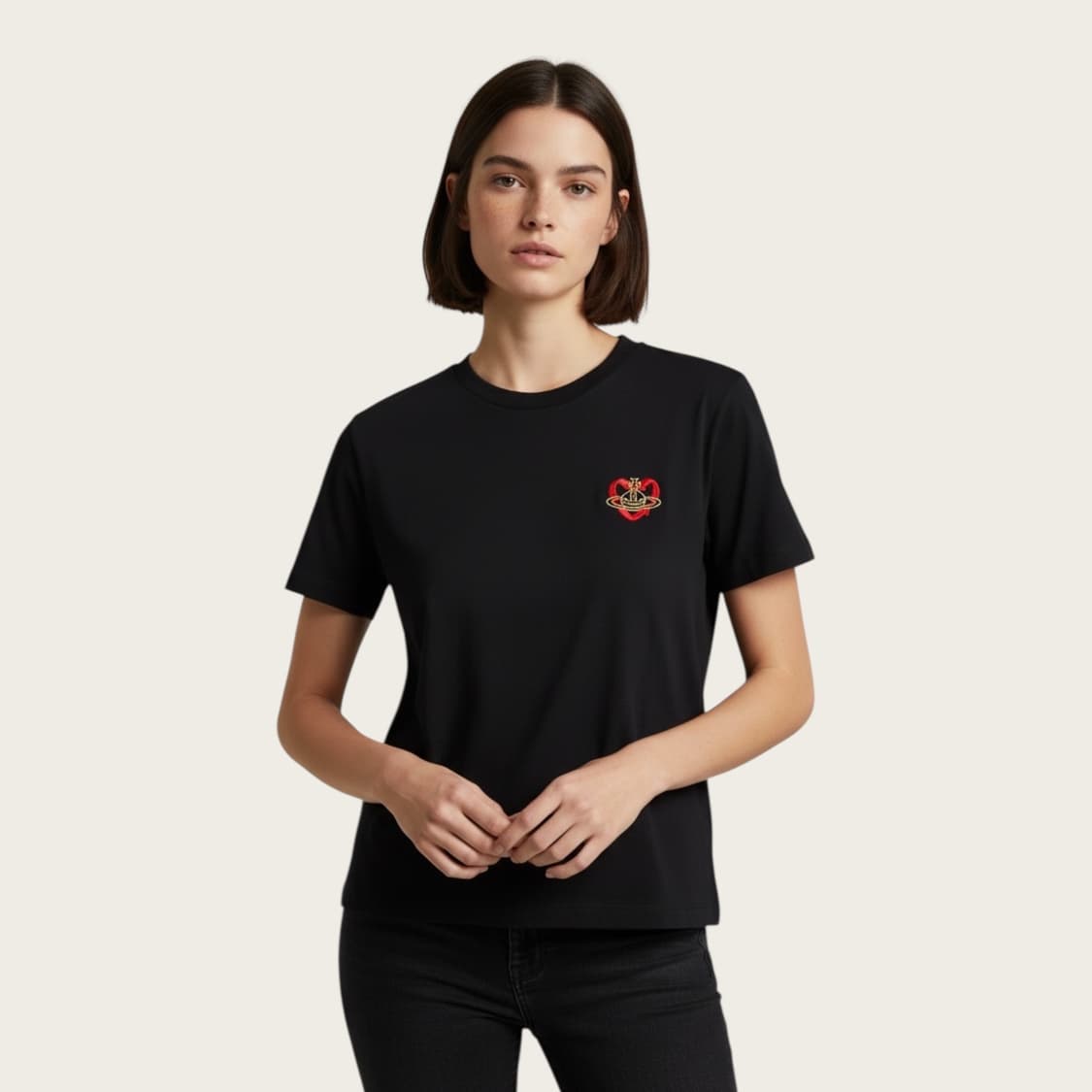 38/ 비비안웨스트우드 로고패턴 라운드 반팔 상품이미지1