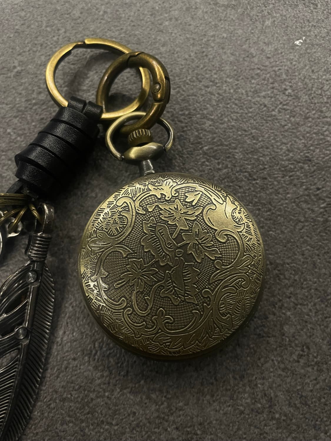 빈티지 회중시계 깃털 키링 상품이미지2