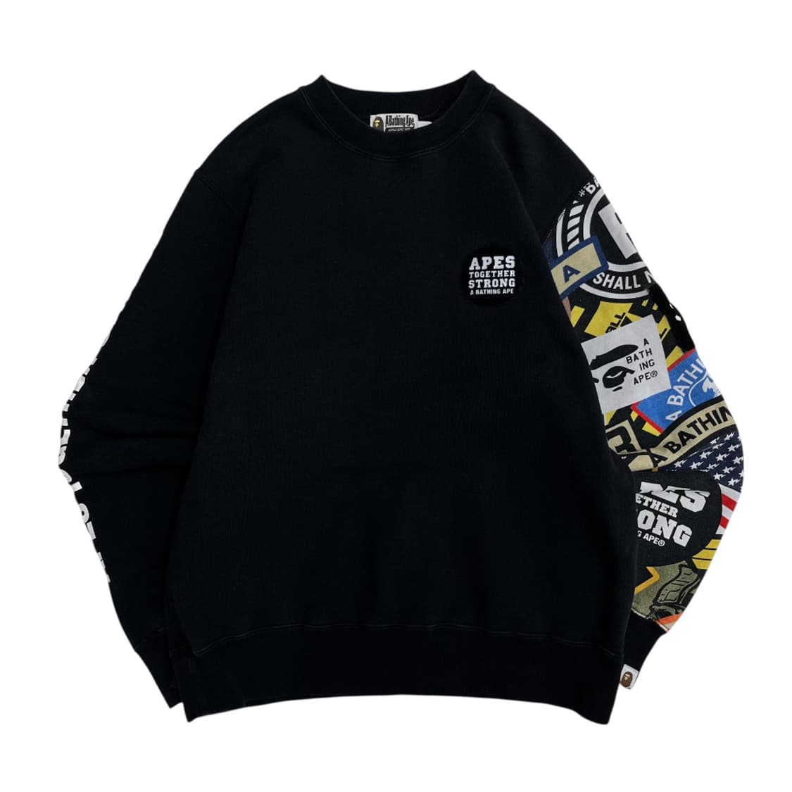 에이프 백패치 블랙 맨투맨 L 상품이미지4