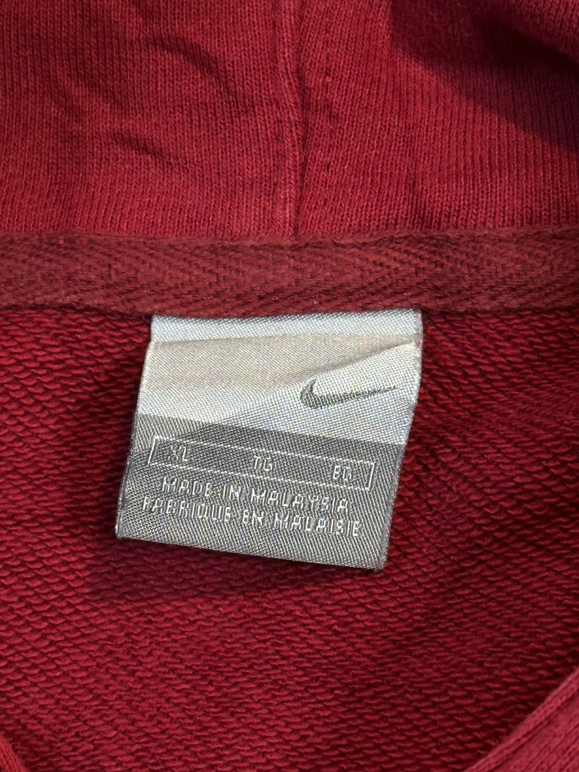 희귀) 00's 나이키 올드스쿨 에어포스원 후드티 버건디 상품이미지5