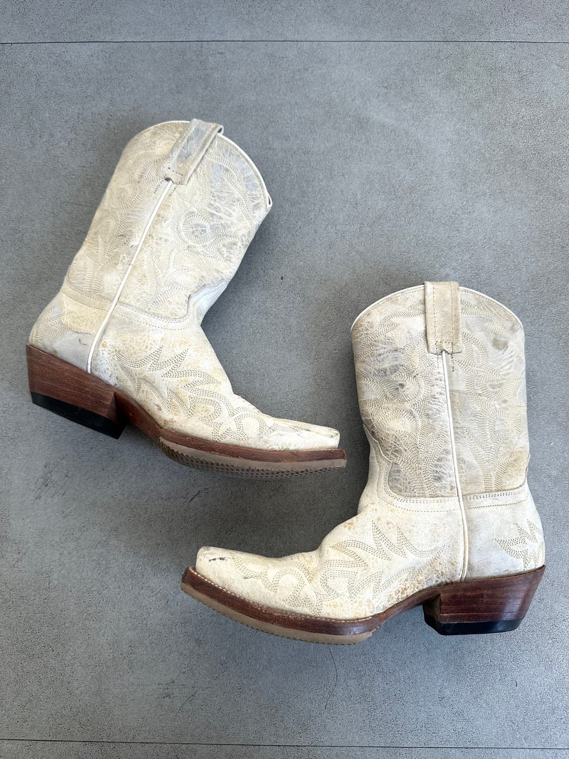 VTG 멕시코 웨스턴 부츠 아이보리 상품이미지5