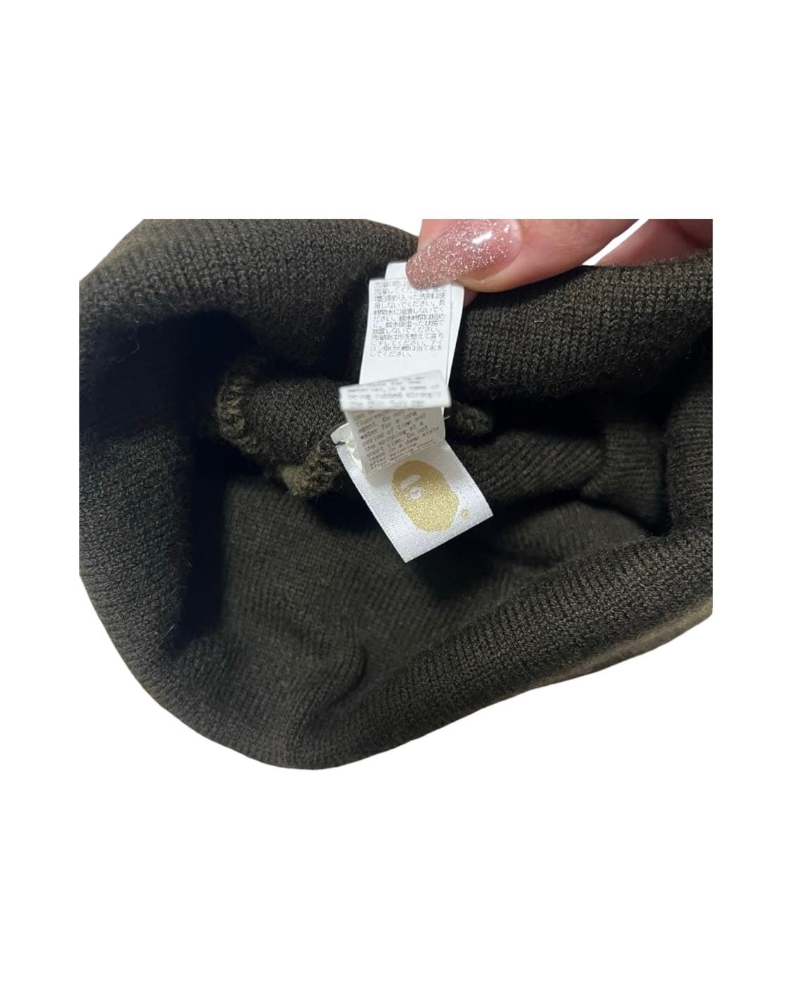 베이프 원포인트 비니 카키 상품이미지2