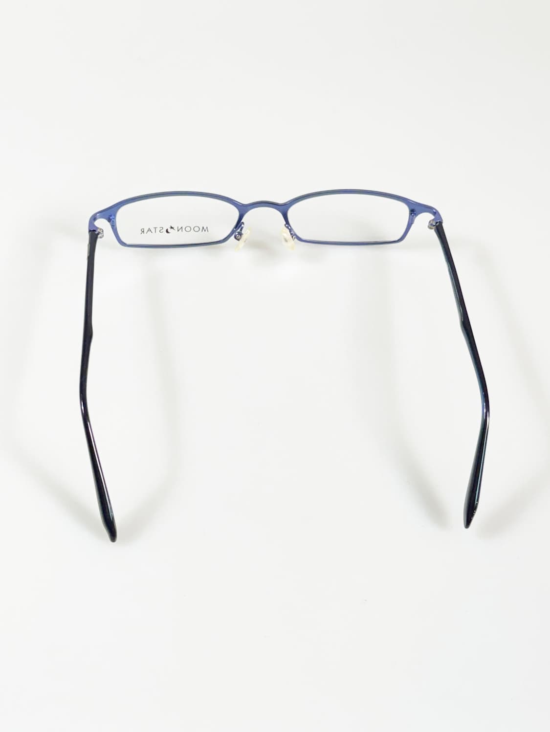 90s MOON STAR 블루 메탈릭 슬림스퀘어 빈티지 안경 상품이미지5