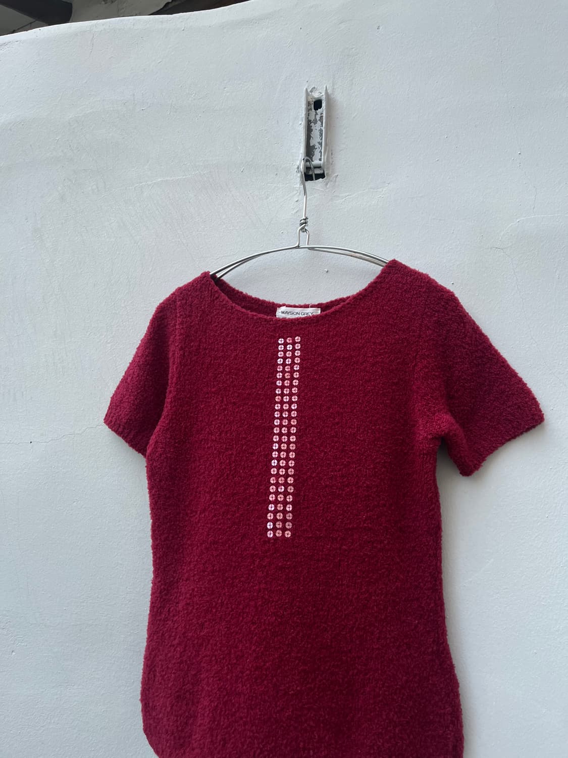 Mayson grey 자개단추 포인트 버건디 반팔 상품이미지2