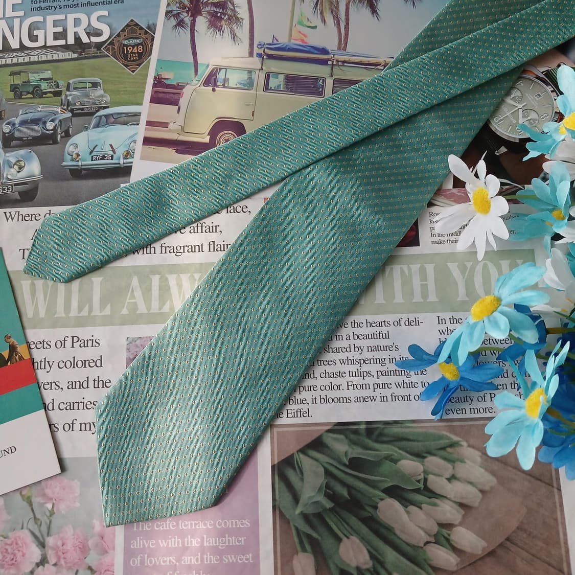 휴고보스 실크 민트 도트 넥타이 8.8cm A등급 A19243
 상품이미지3