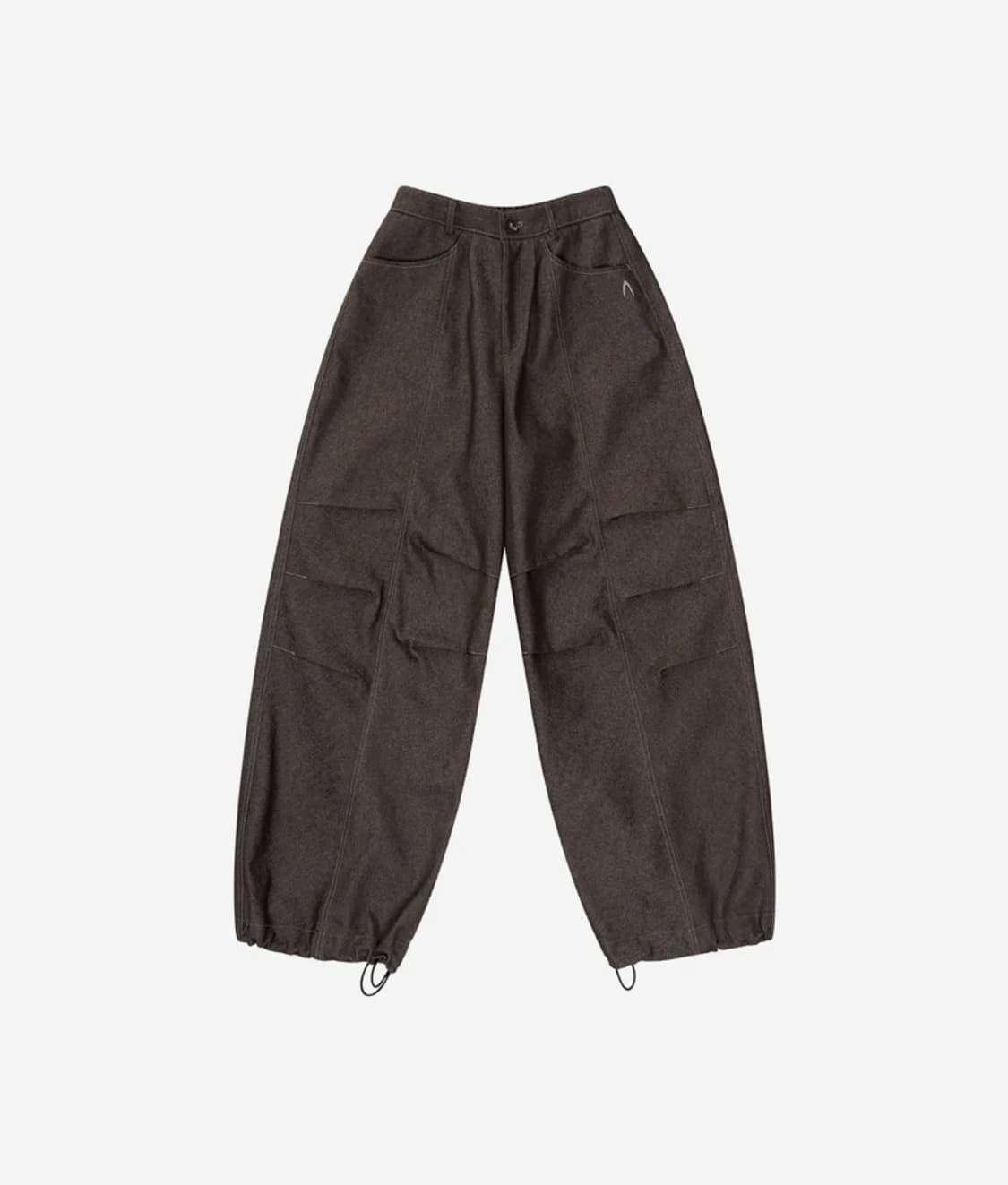 아캄 핀턱 프린트 데님 브라운 상품이미지2