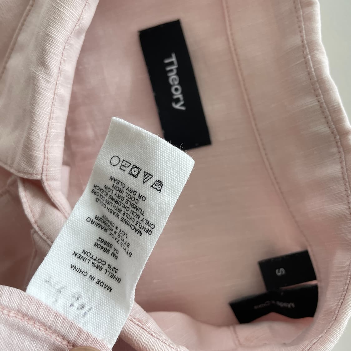 띠어리 린넨 연핑크 셔츠 상품이미지5