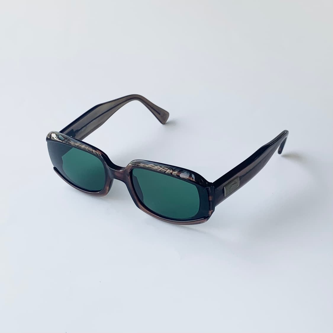 959 브라운 그린렌즈 볼드 프레임 사각 선글라스 상품이미지3