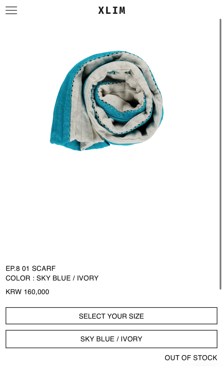 엑슬림 EP.8 01 SCARF BLUE/IVORY 스카프 상품이미지1