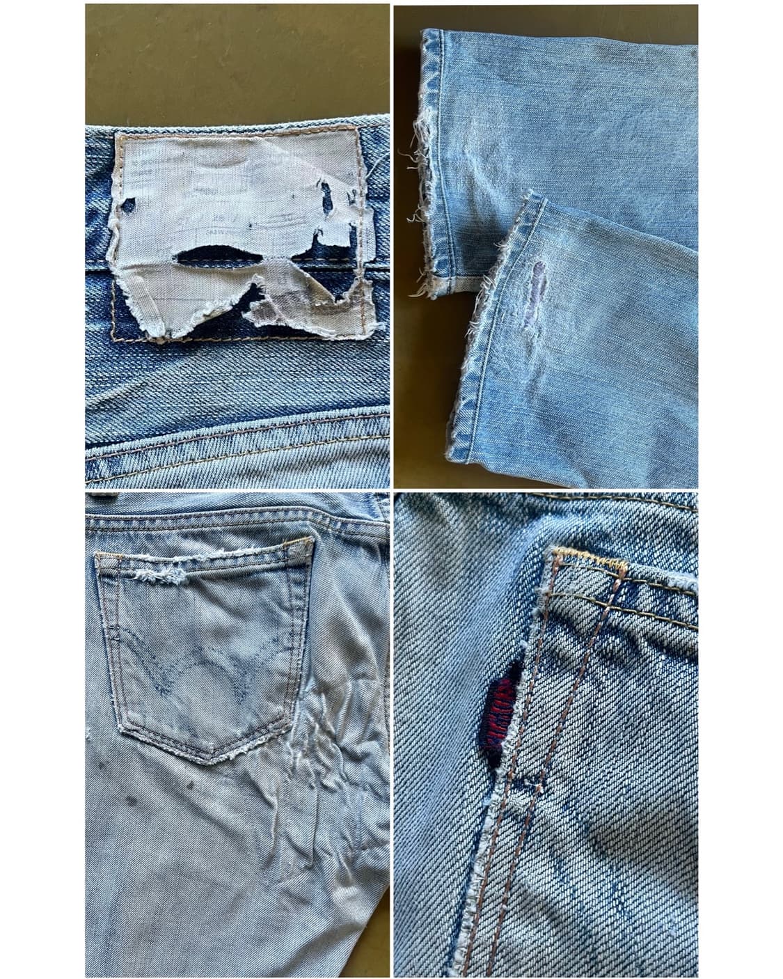 2000s EDWIN Punk Custom Boro Denim Pants 상품이미지10