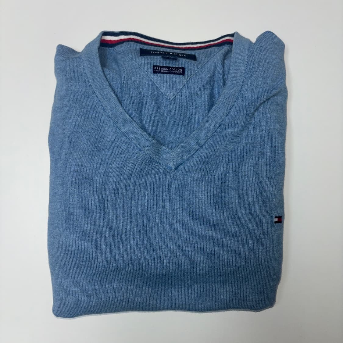 타미힐피거 브이넥 니트 소라색  상품이미지5