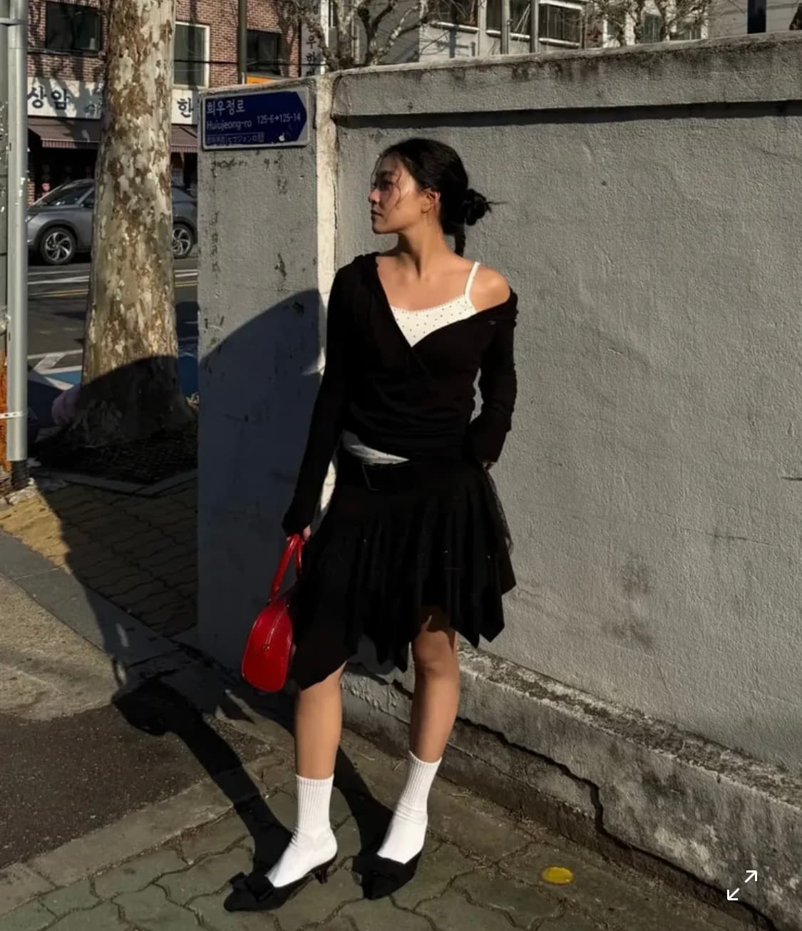 팬시클럽 다이어널 카울 후드 티 (BLACK) 상품이미지2