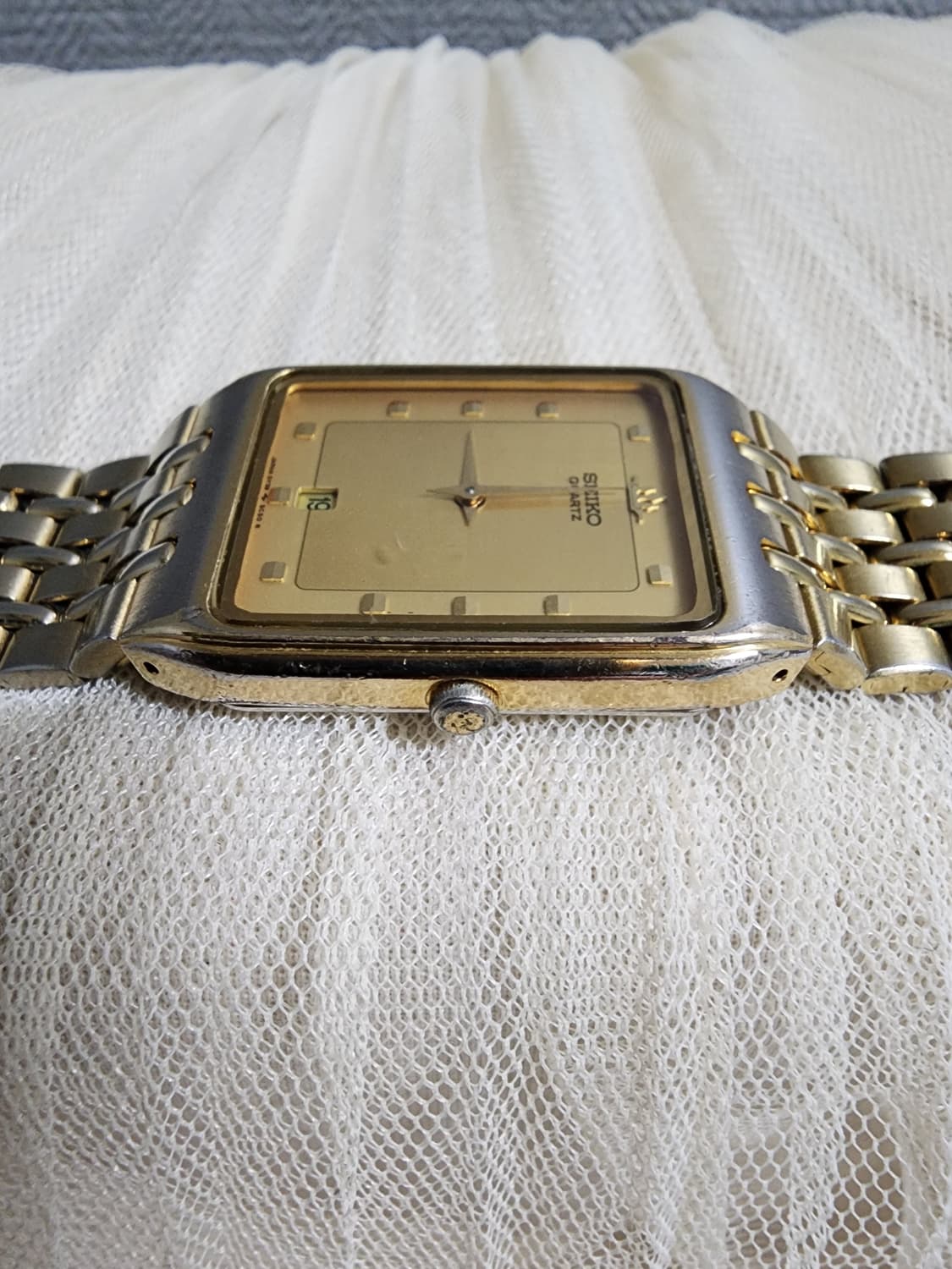 빈티지 SEIKO 세이코 쿼츠 사각 금장 시계 상품이미지5