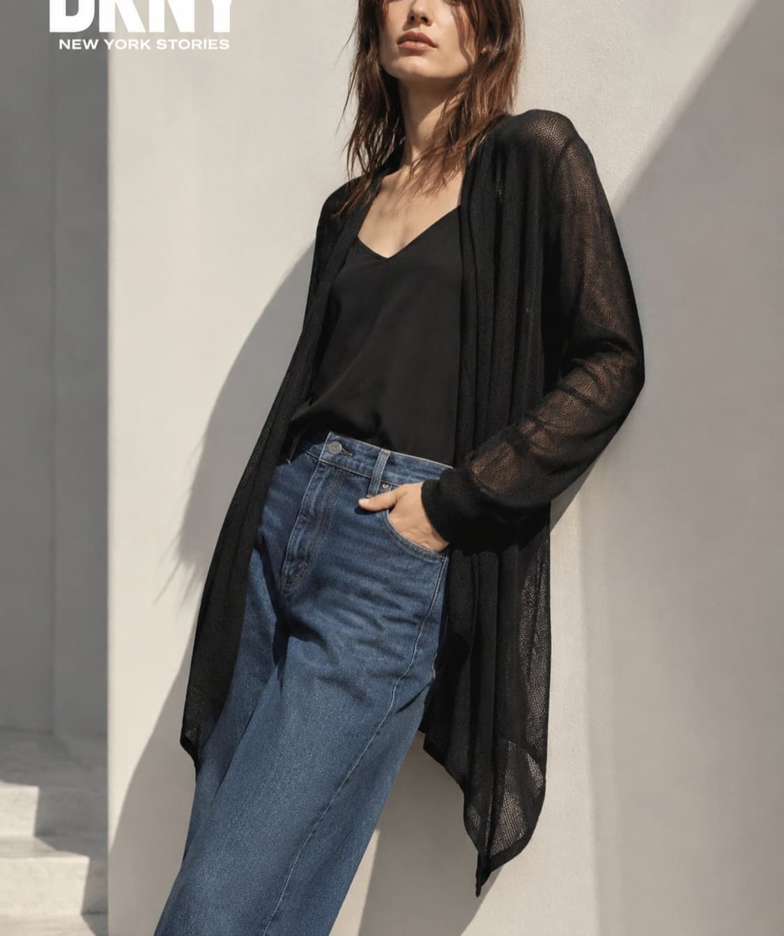 DKNY 아카이브 언발 블랙 시스루 가디건 상품이미지2