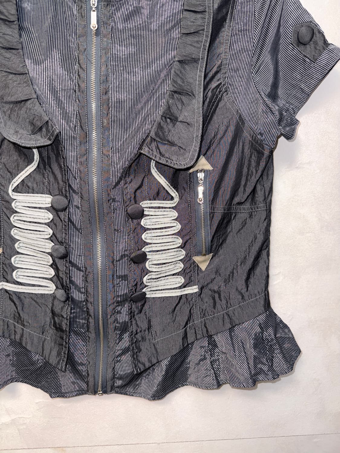 Charcoal napoleon button half hood 바람막이 상품이미지3