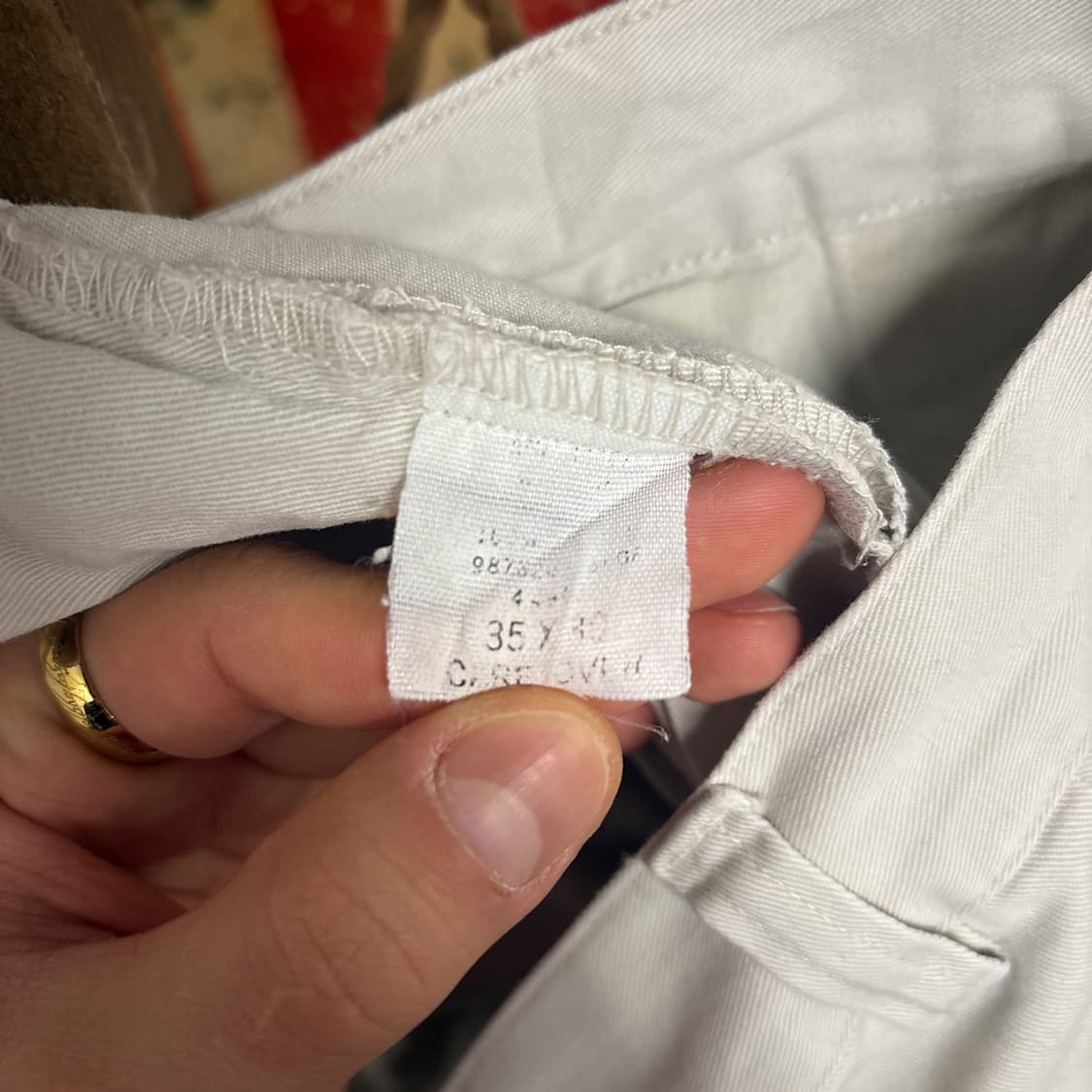 90s 폴로 랄프로렌 클래식 스모키화이트 코튼 치노팬츠 포니자수 N762 상품이미지10