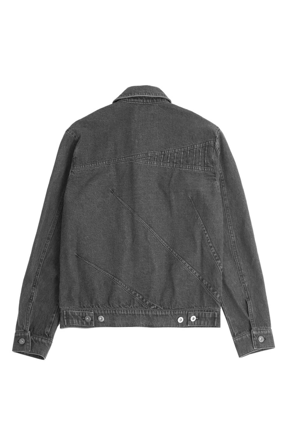 일류 Misaligned denim jacket Washed black 상품이미지2