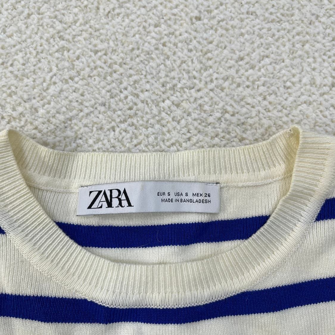 S 자라 여성 스트라이프 반팔 니트 0305M 상품이미지2