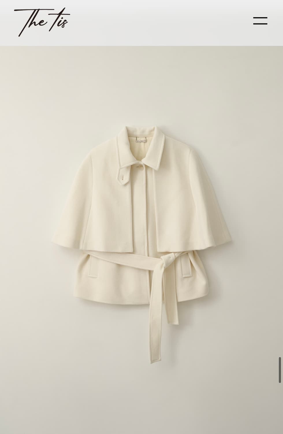 새상품) 더티스 울100 발마칸 케이프 아이보리 상품이미지4