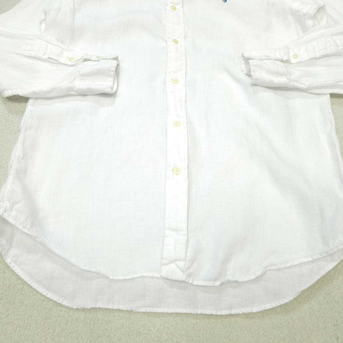 폴로 랄프 로렌 신형 린넨 화이트 셔츠 M 상품이미지4