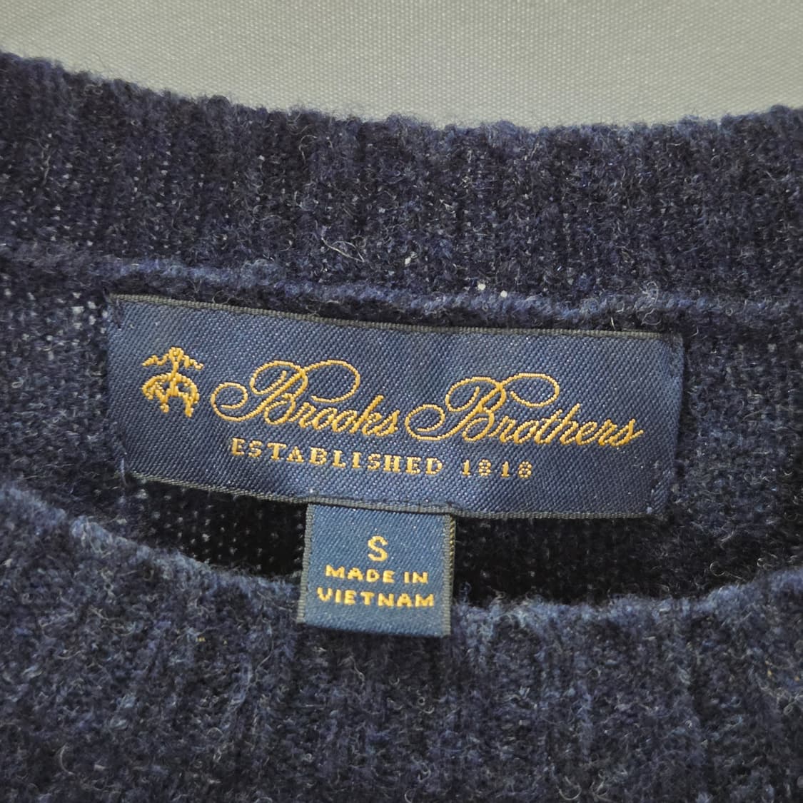 브룩스브라더스 램스울 케이블 니트 네이비 S 상품이미지3