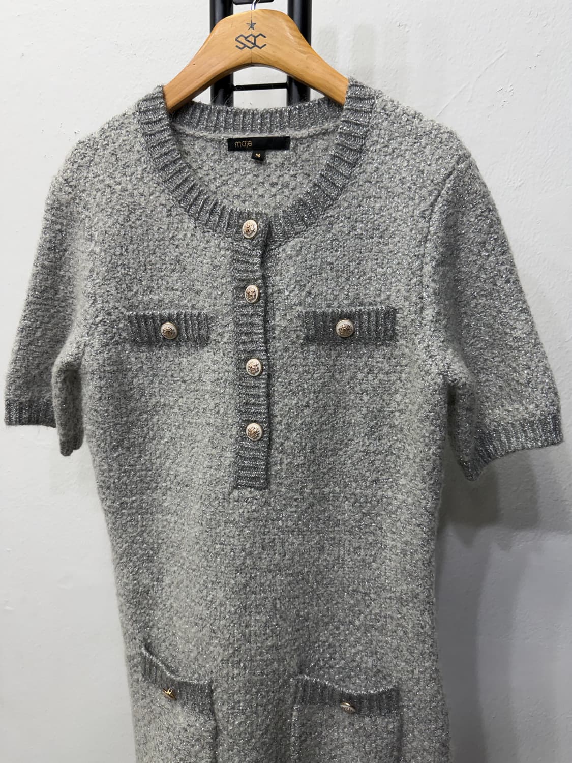 정품) maje 마쥬 회색 니트 원피스 36 상품이미지3