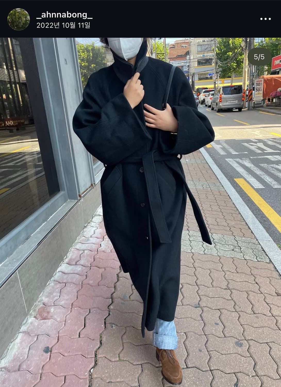 에토스 레글런 코트 블랙 상품이미지2