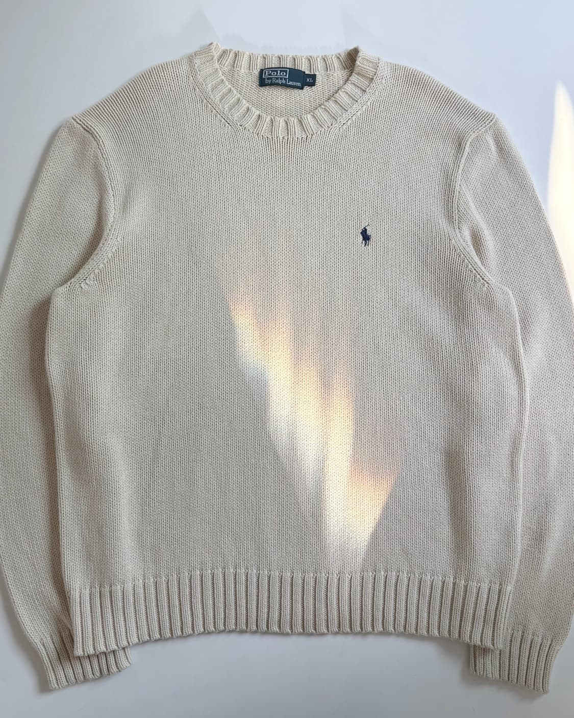 Polo 폴로 랄프로렌 아이보리컬러 코튼 라운드넥 니트 상품이미지3
