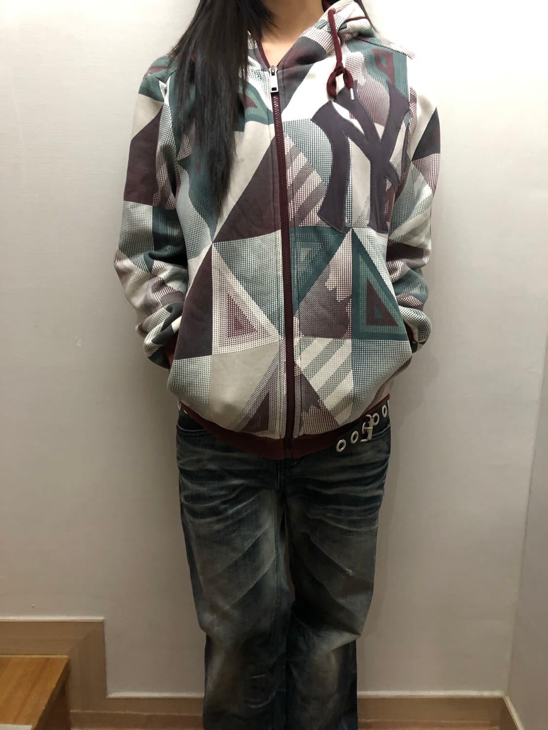 빈티지 mlb 화이트 후드집업 상품이미지4