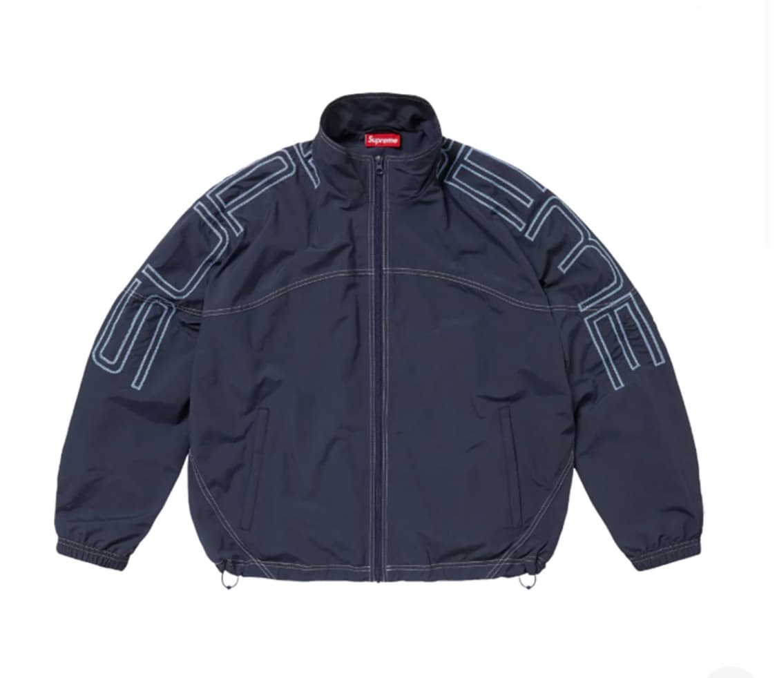 슈프림 25ss 스펠아웃 자수 트랙자켓 네이비 상품이미지1