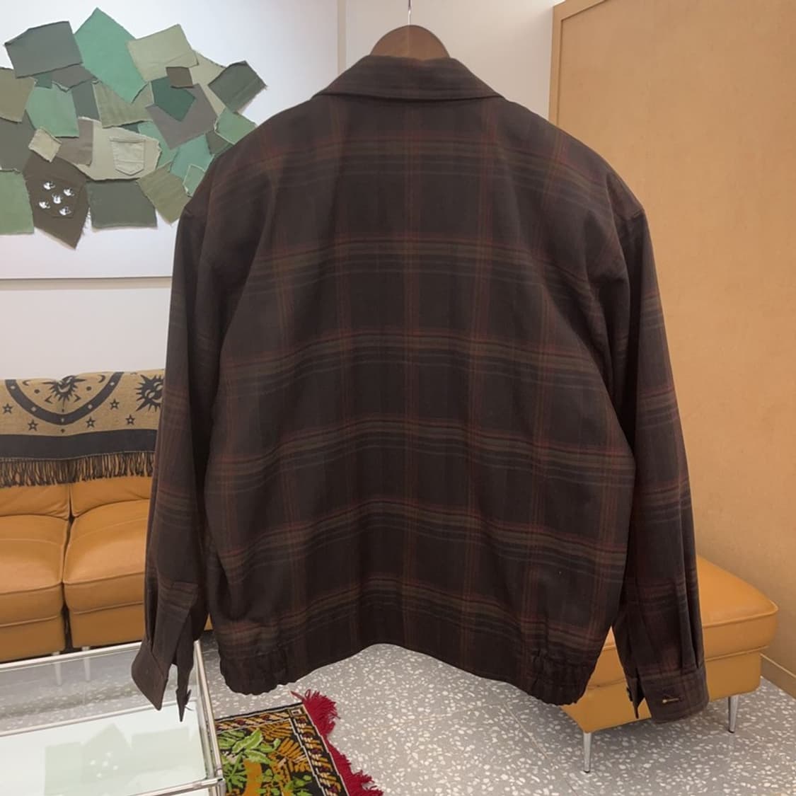 입생로랑 YSL 헤링턴 타탄 오버핏 블루종 자켓 105 C06350 상품이미지2