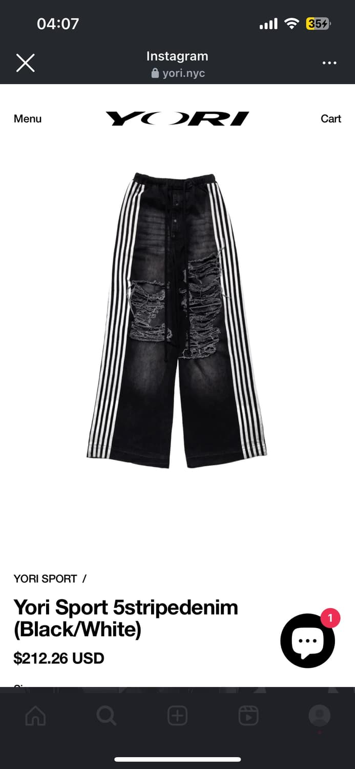 Yori sports 5 stripe denim pants 상품이미지2